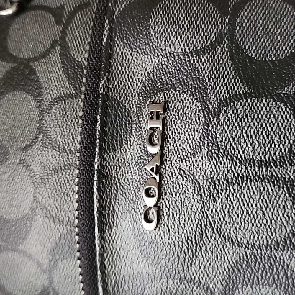 Coach Black and Gray Messenger Bag with Monogram Design - Picture 4 of 5